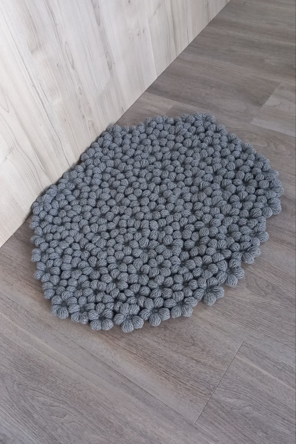 Gray floral rug