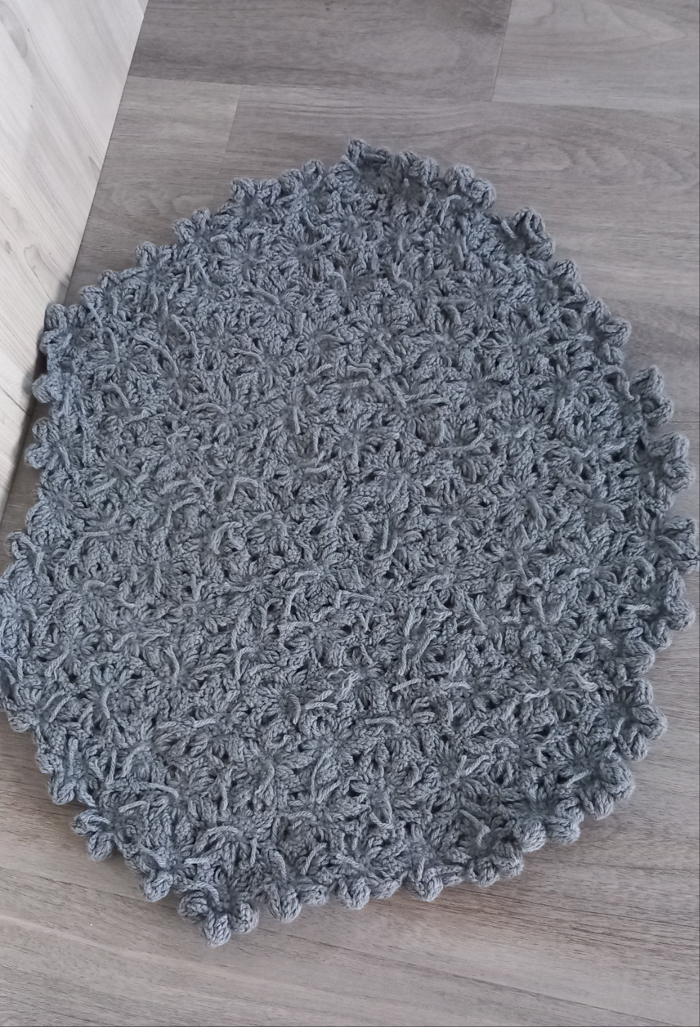 Gray floral rug