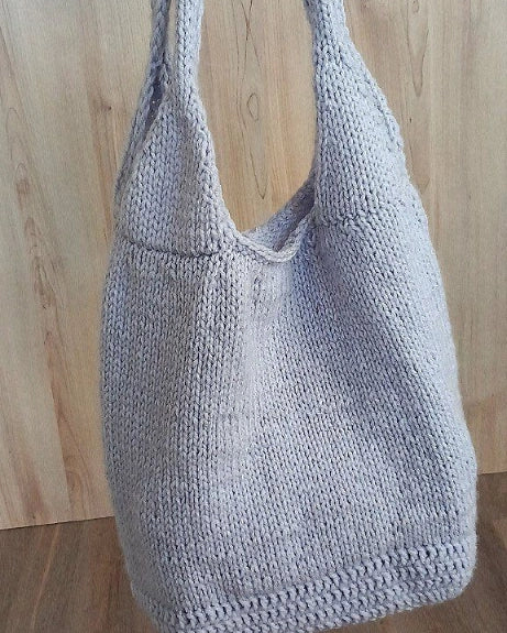 Combo knitted/crocheted blue bag 🪻⚘️🌷