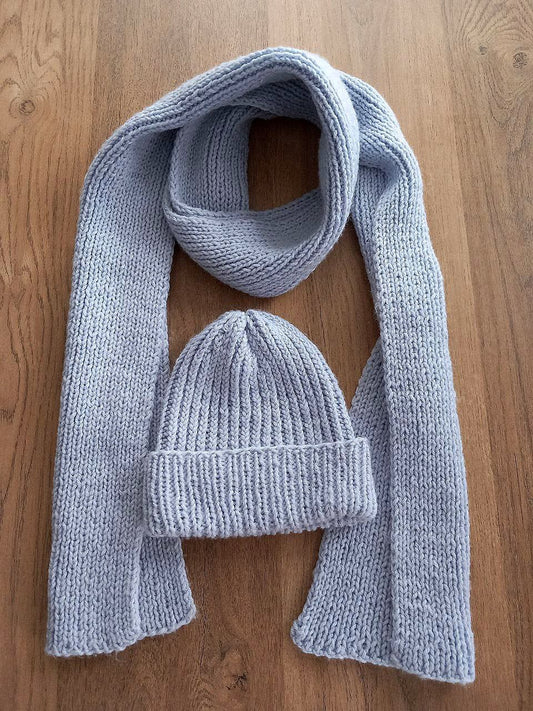 Blue combo scarf/hat